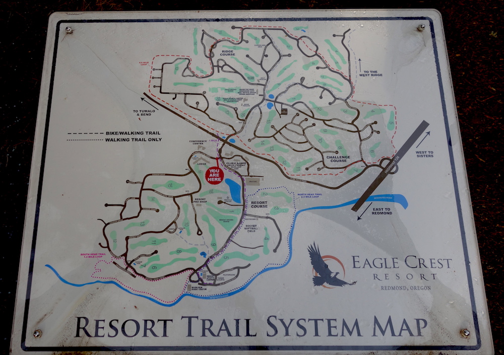 Eagle Crest biking map in redmond oregon