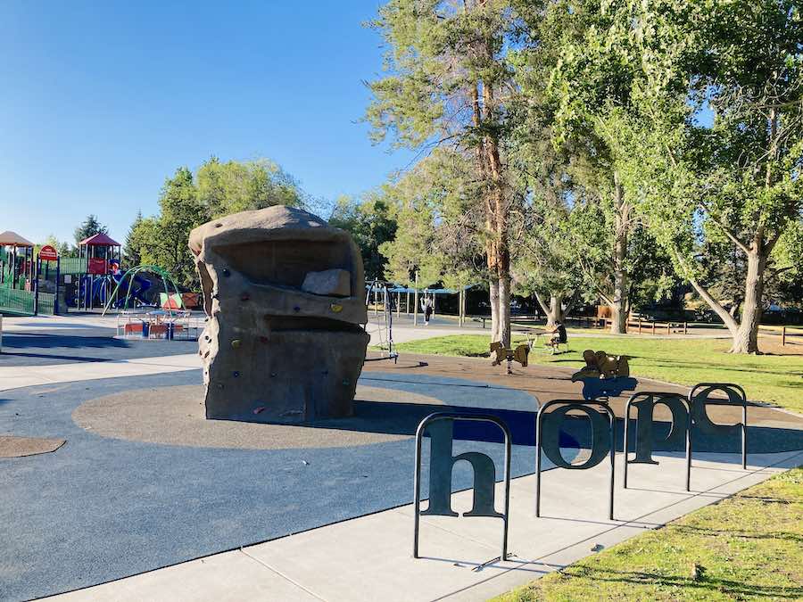 hope playground rock wall and jungle gym