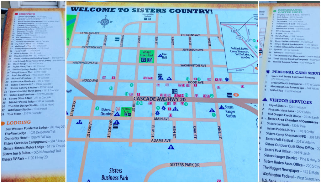 Sisters Oregon Map Downtown 1024x585 